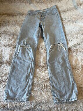 Levi's Low Pro Straight Leg Jeans – Very Light Wash Vintage Blue Denim – Size 24